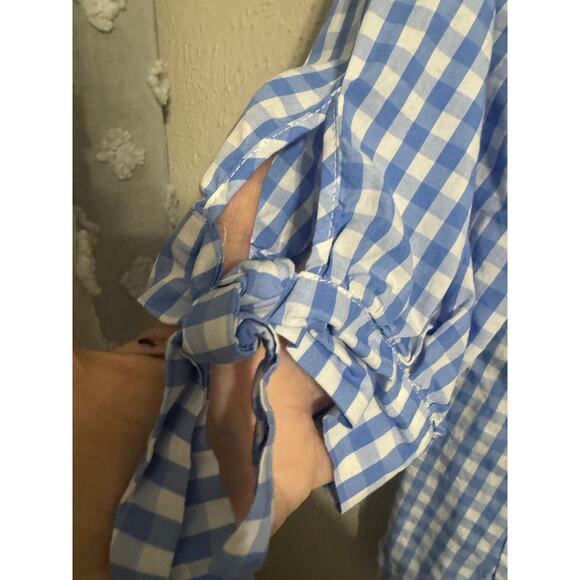 Signature Studio Blue and White Picnic Check Blouse Size XL - Picture 5 of 5